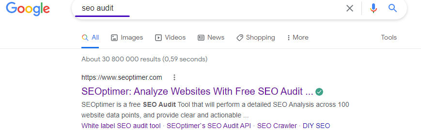 audit seo mot-clé dans la recherche google